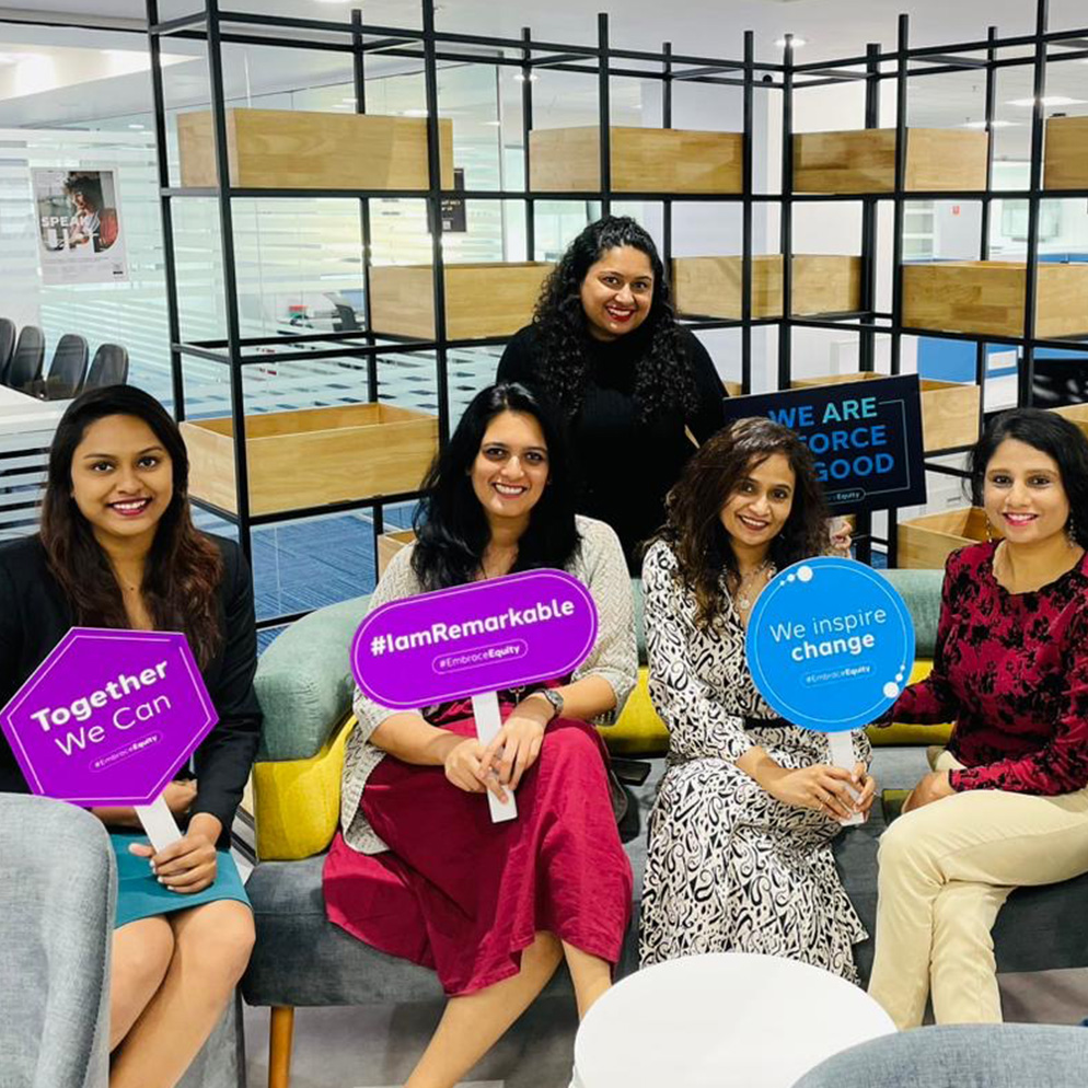 Group of women in work office