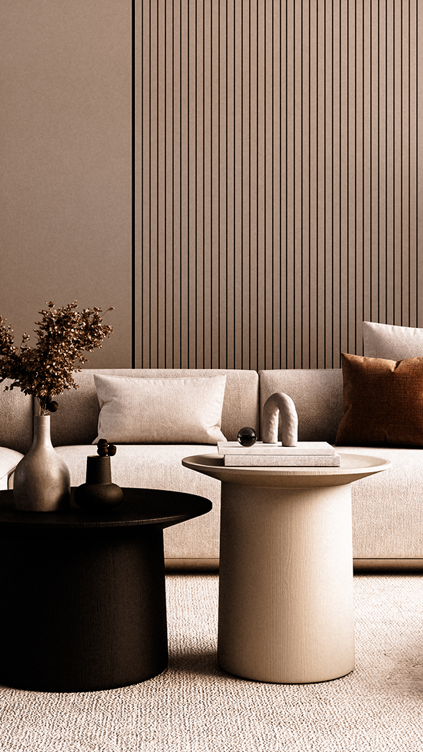 Living room couch and table