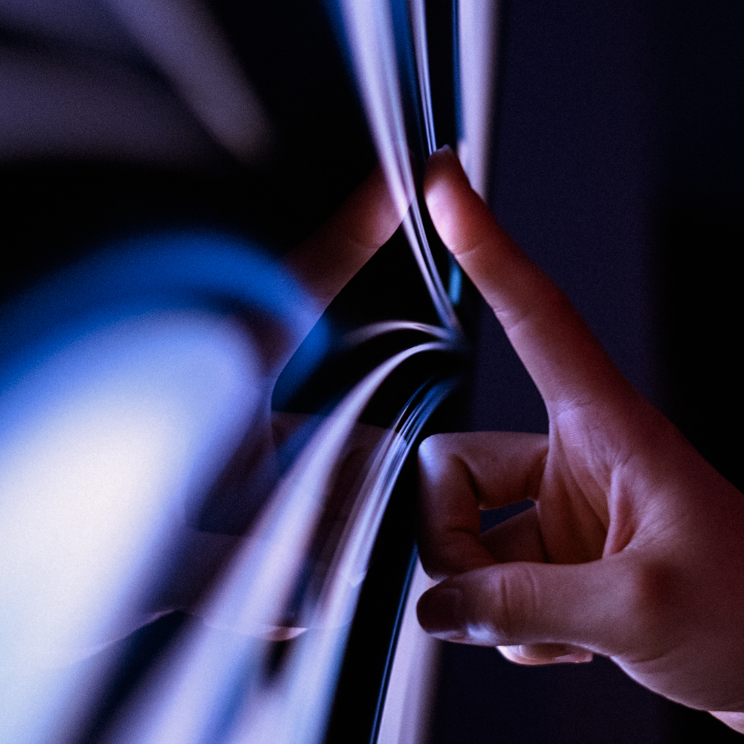 Finger touching screen