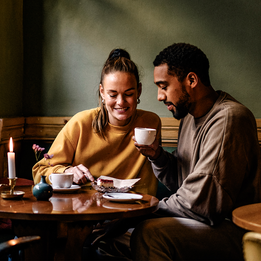 Couple in a coffee shop