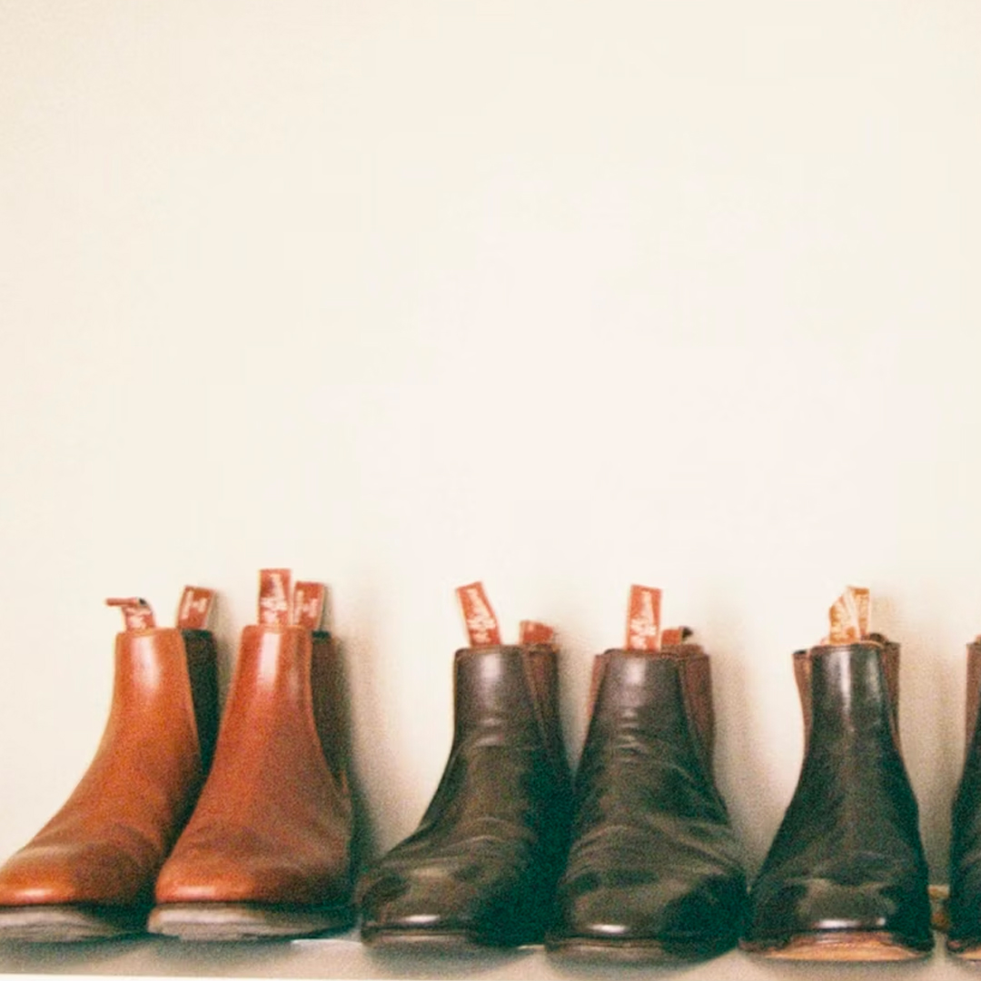 Pairs of shoes lined up