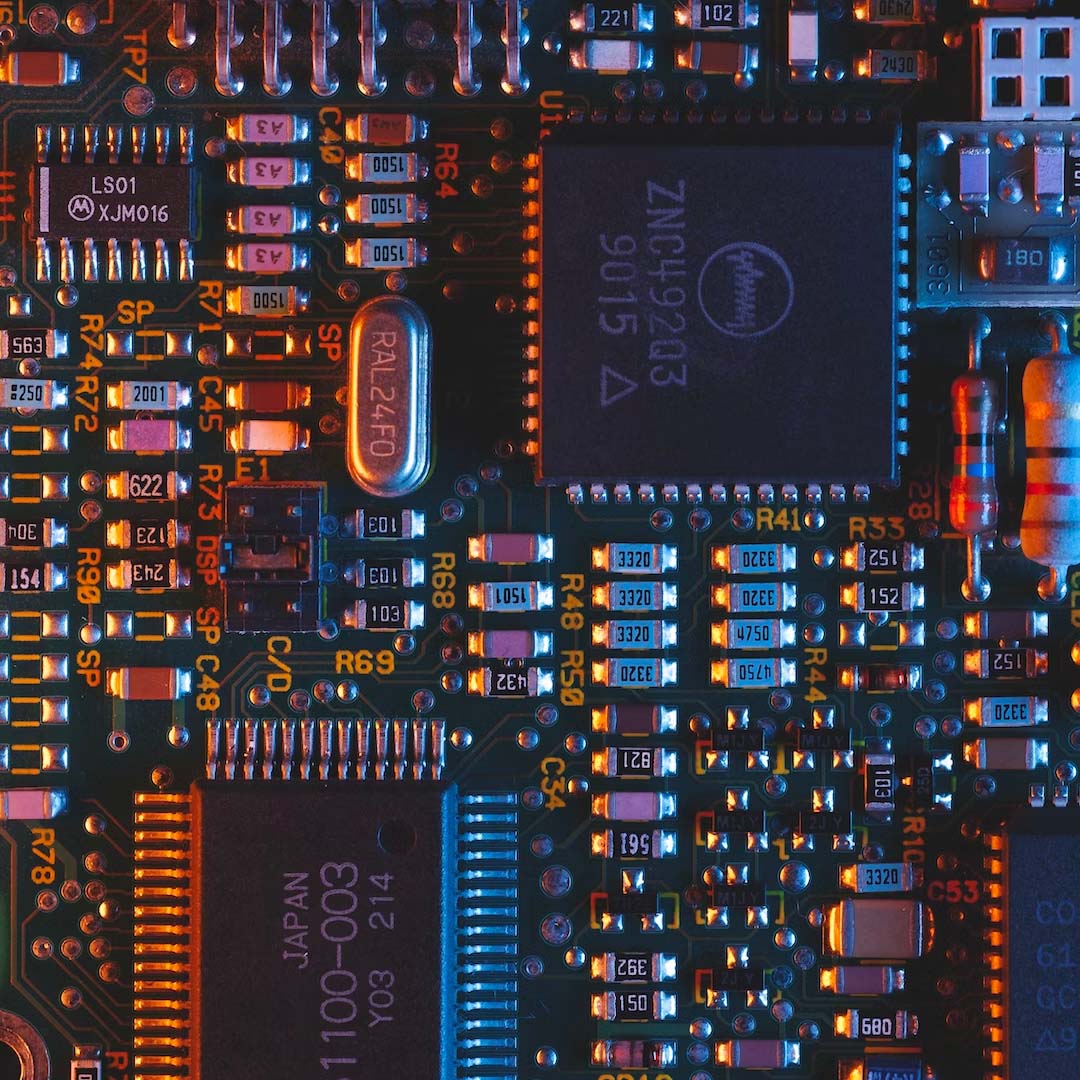 Close up of computer circuitry