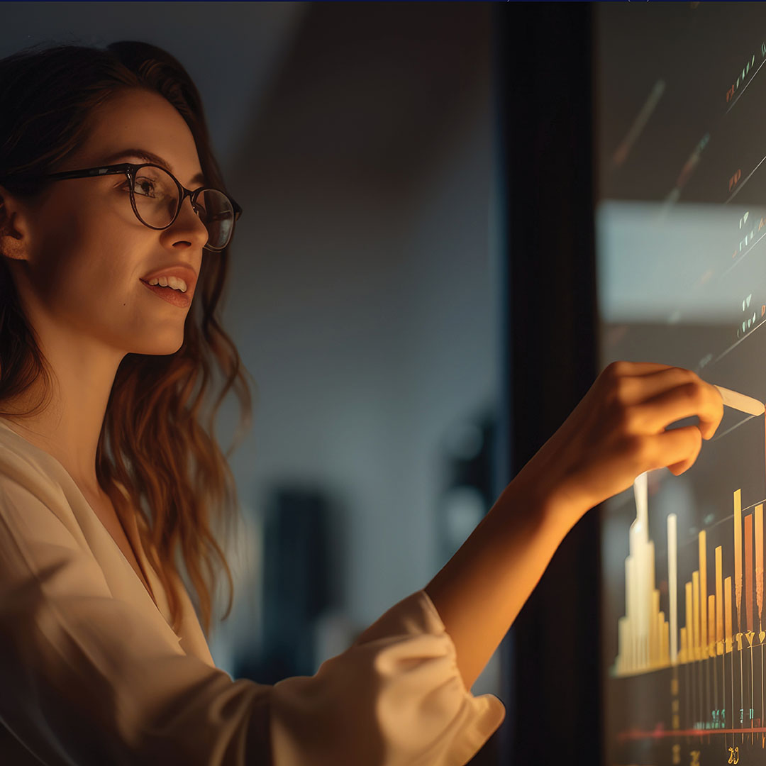 Women Pointing at a Graph