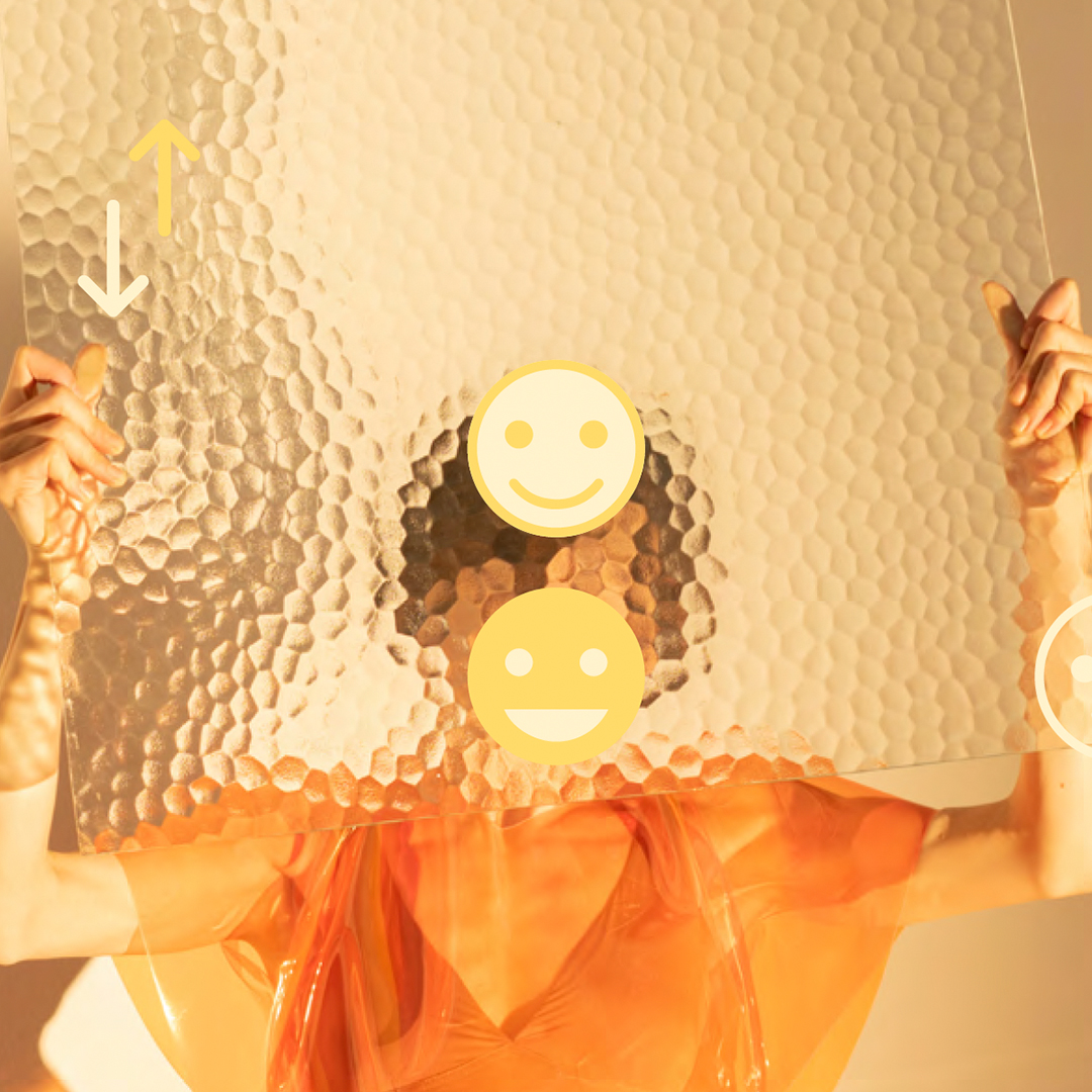 Woman behind glass