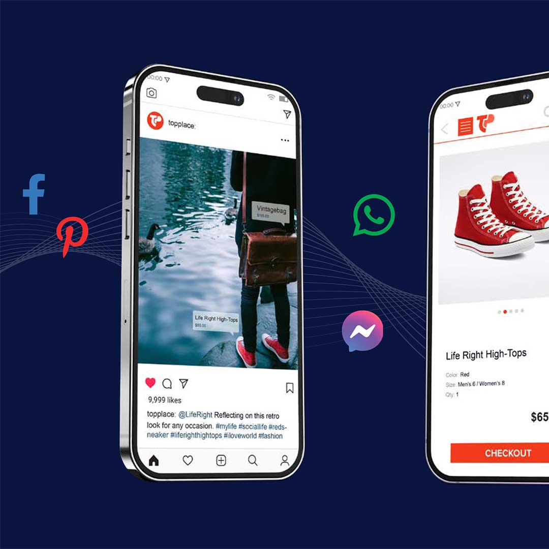 Phones and social media icons