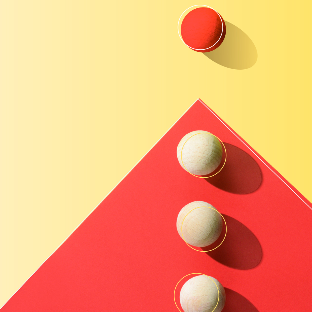 yellow and red balls on design