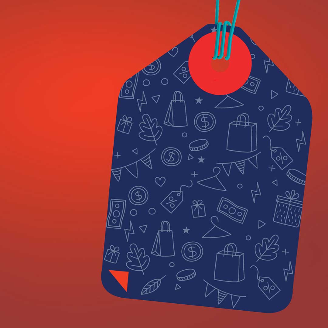 Illustrated holiday gift tag