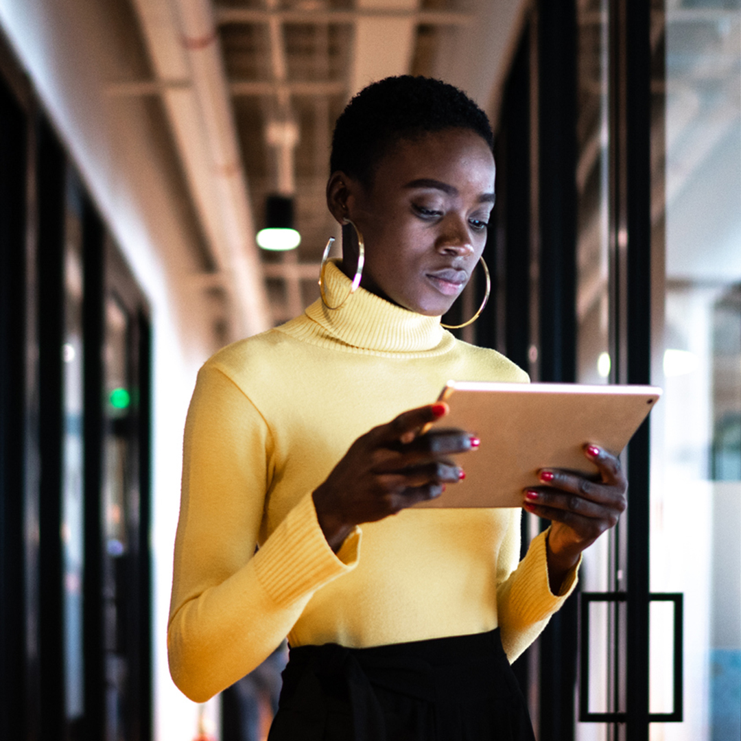 Woman on iPad