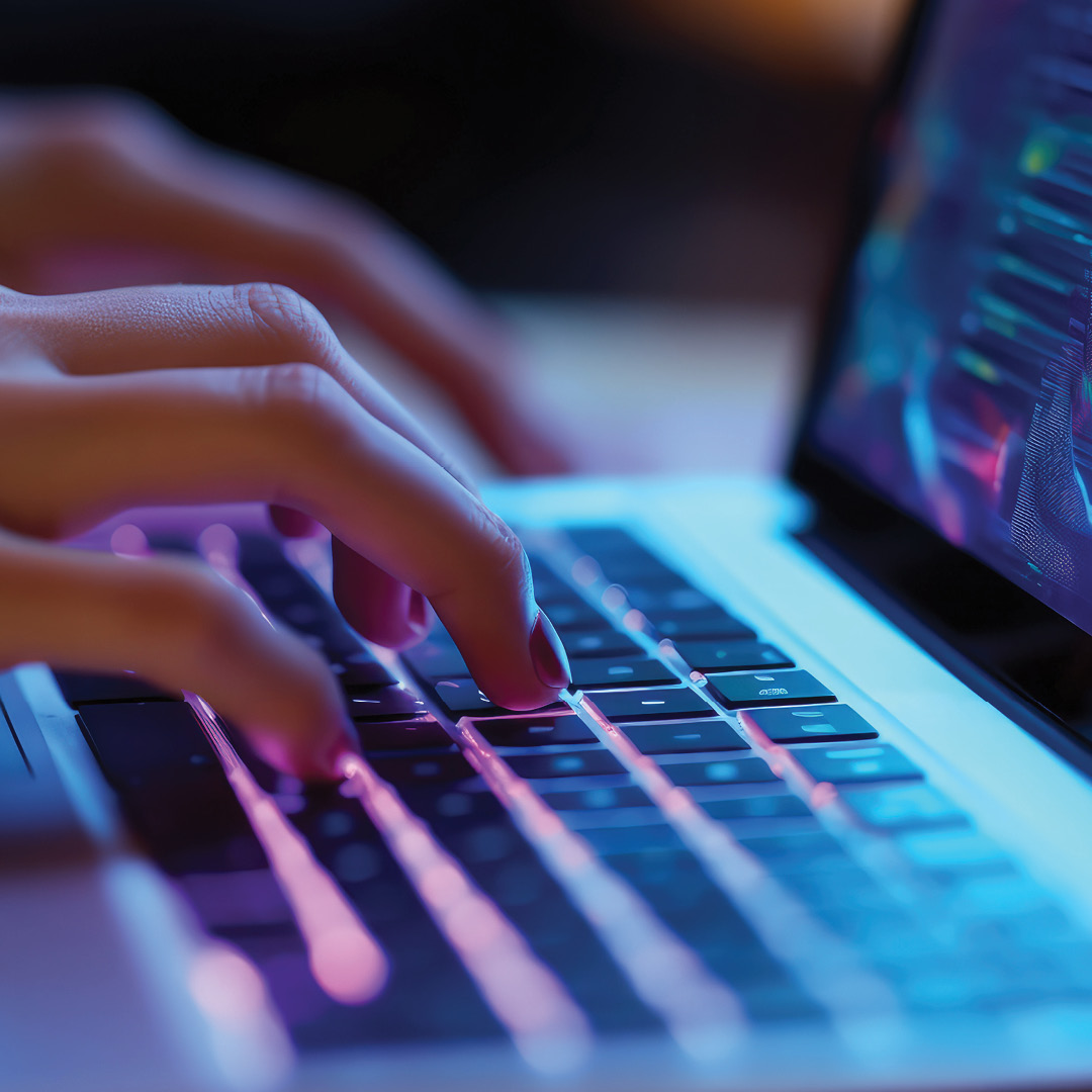 Lady working on laptop