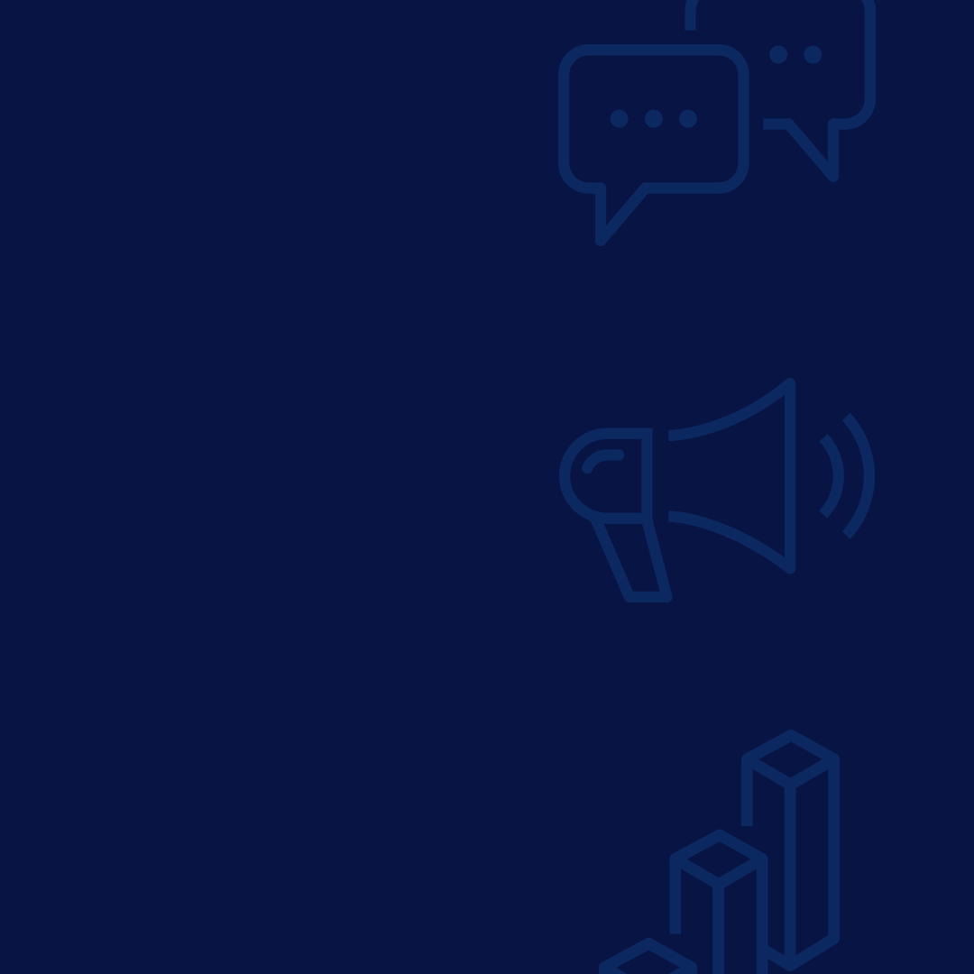 Blue icon for announcement