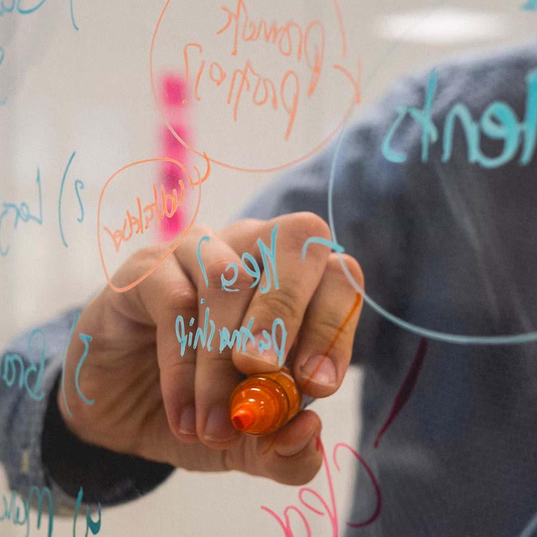 Marker on glass whiteboard