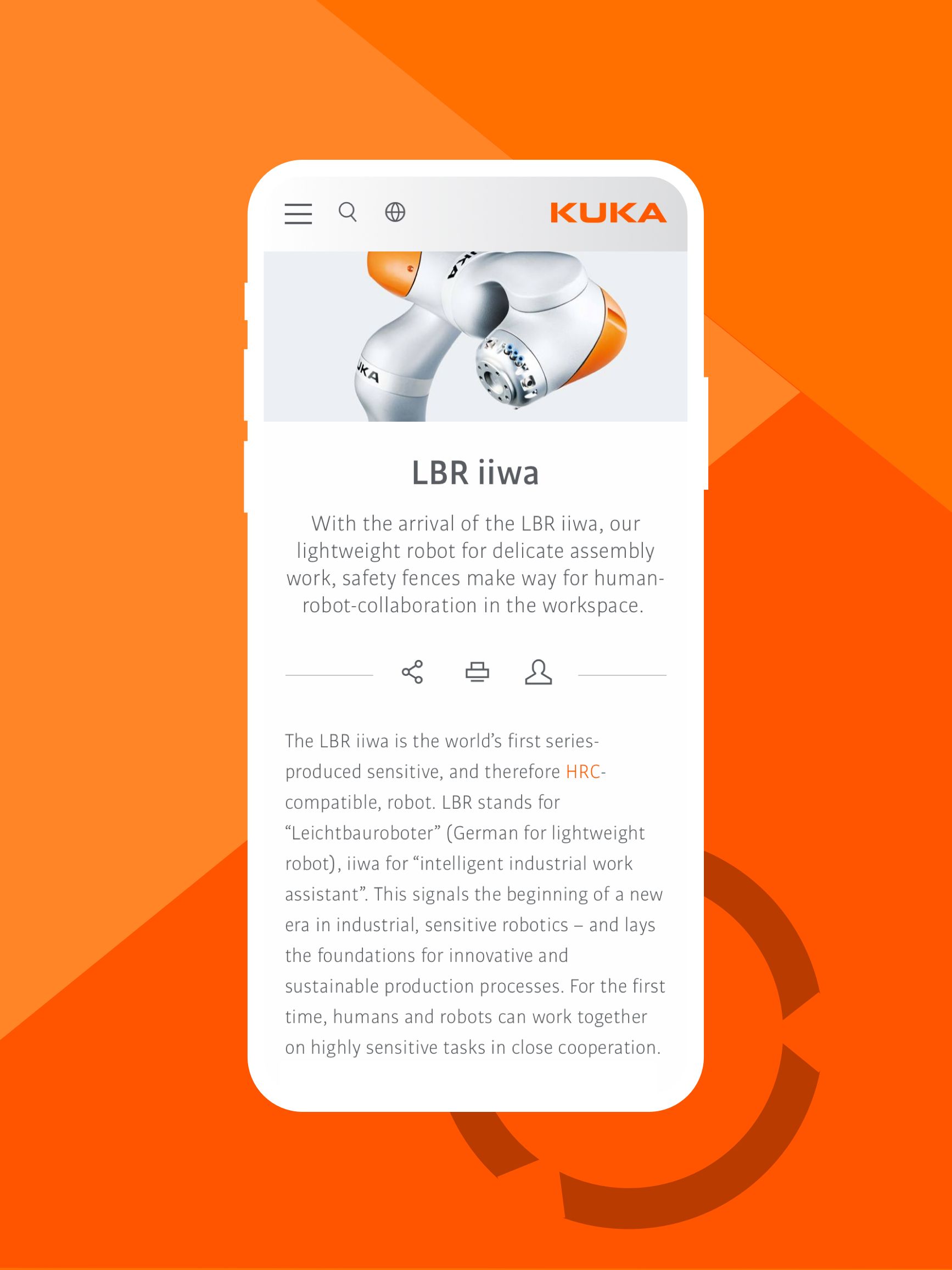 Kuka Website Mobile Ansicht.