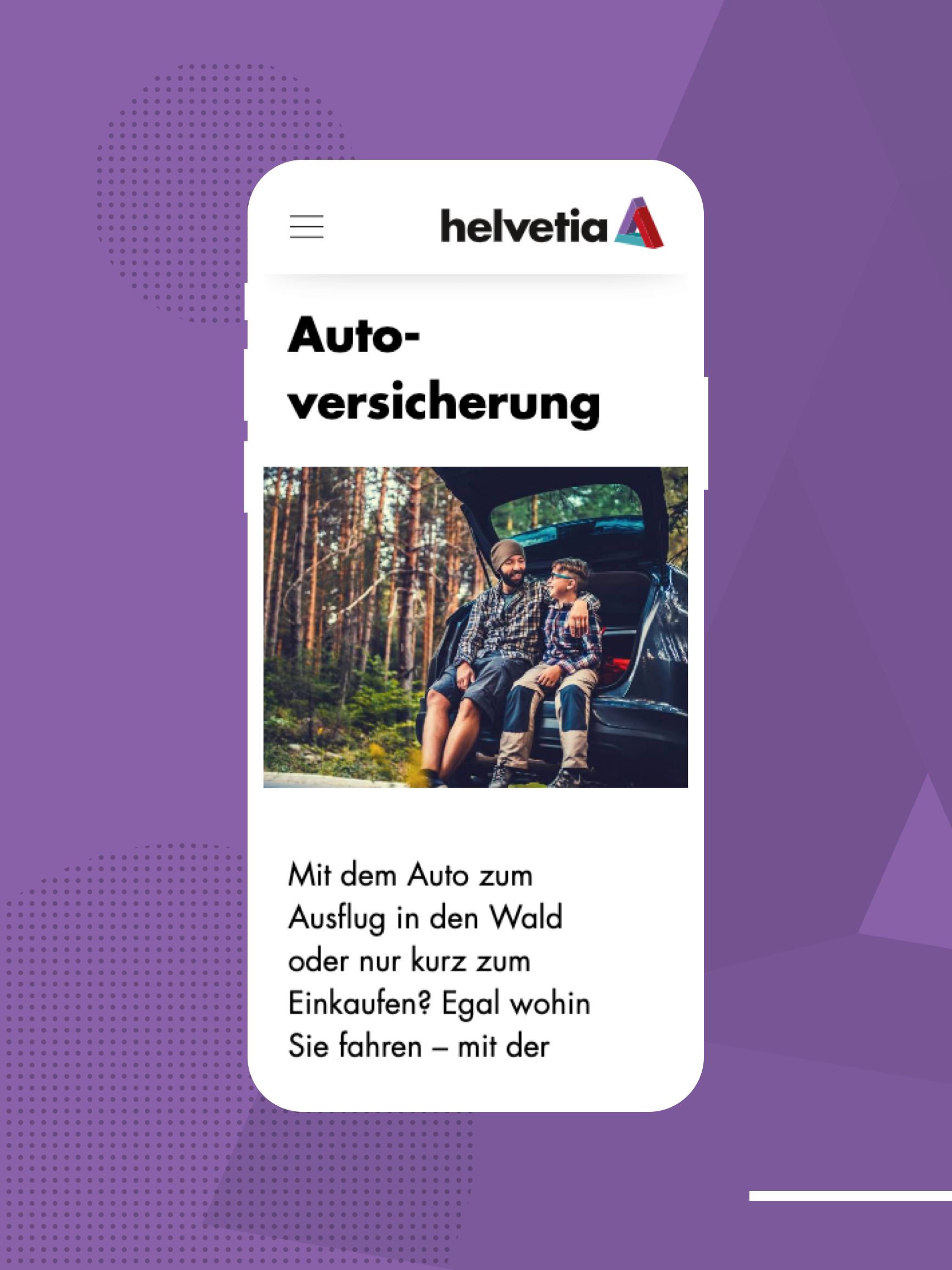 Helvetia Website Einblicke in die neue mobile Website