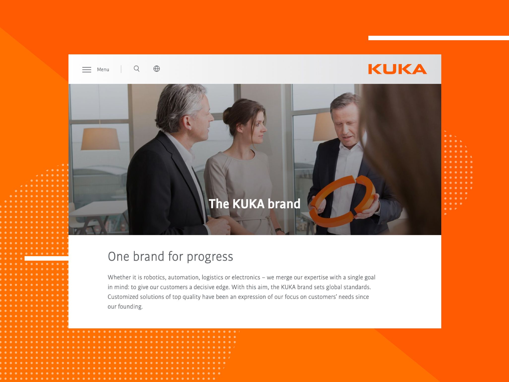 Website-Bild: Kuka als Marke