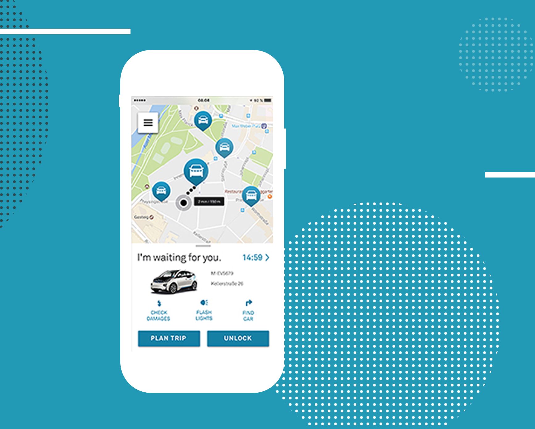DriveNow - Mobile view car finder