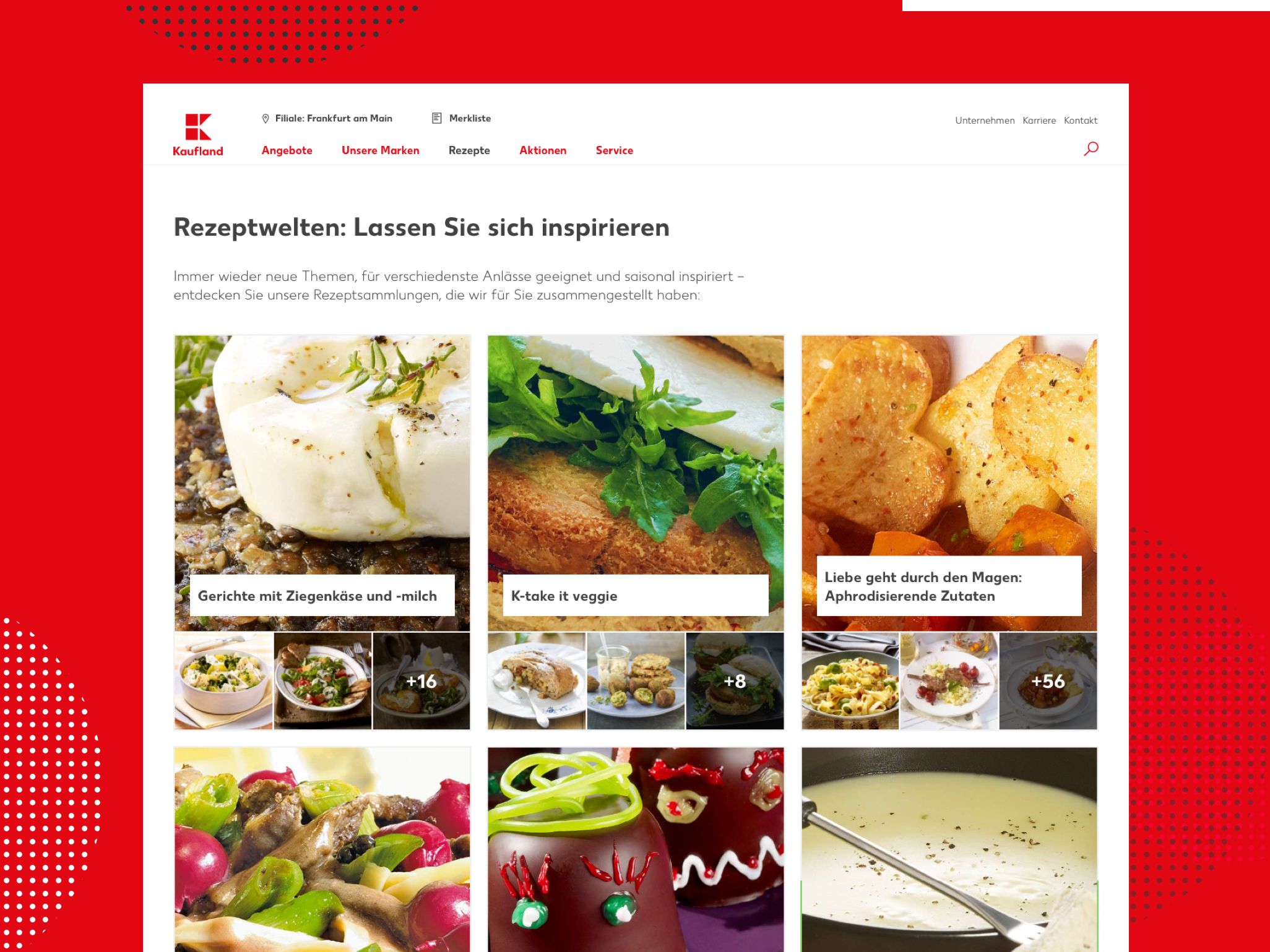 Kaufland - Ansicht Website Rezeptwelten