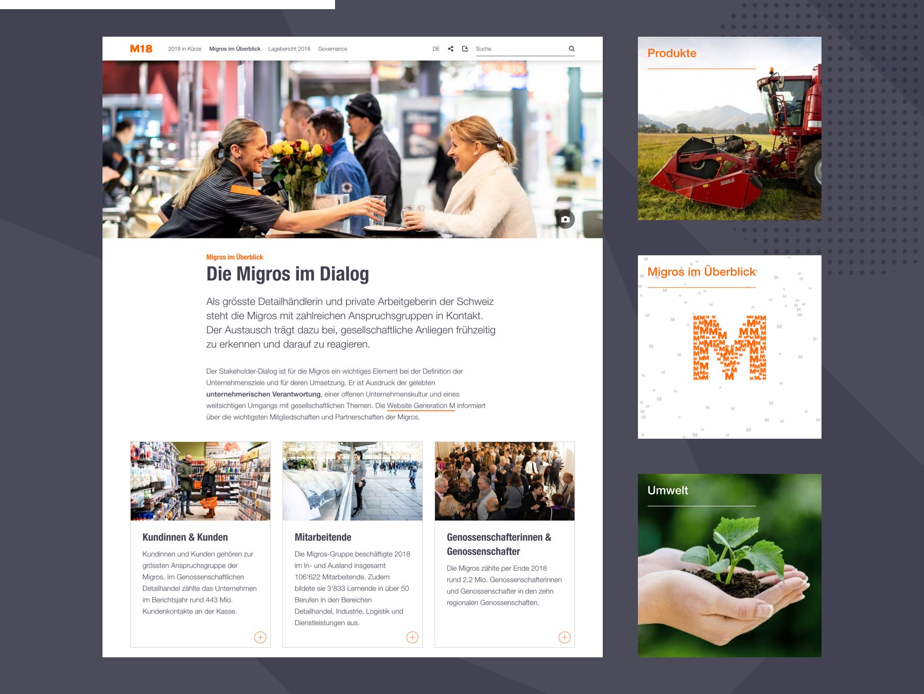 Insights into the Migros Annual Report M18, for which Merkle provided support
