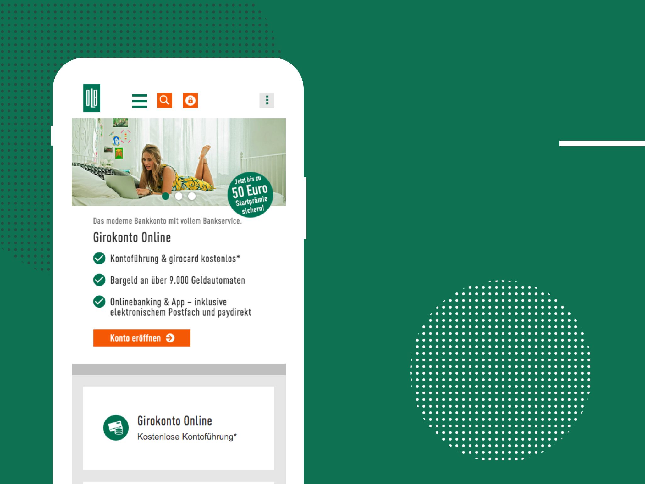 Oldenburgische Landesbank - Mobile Ansicht Girokonto Online