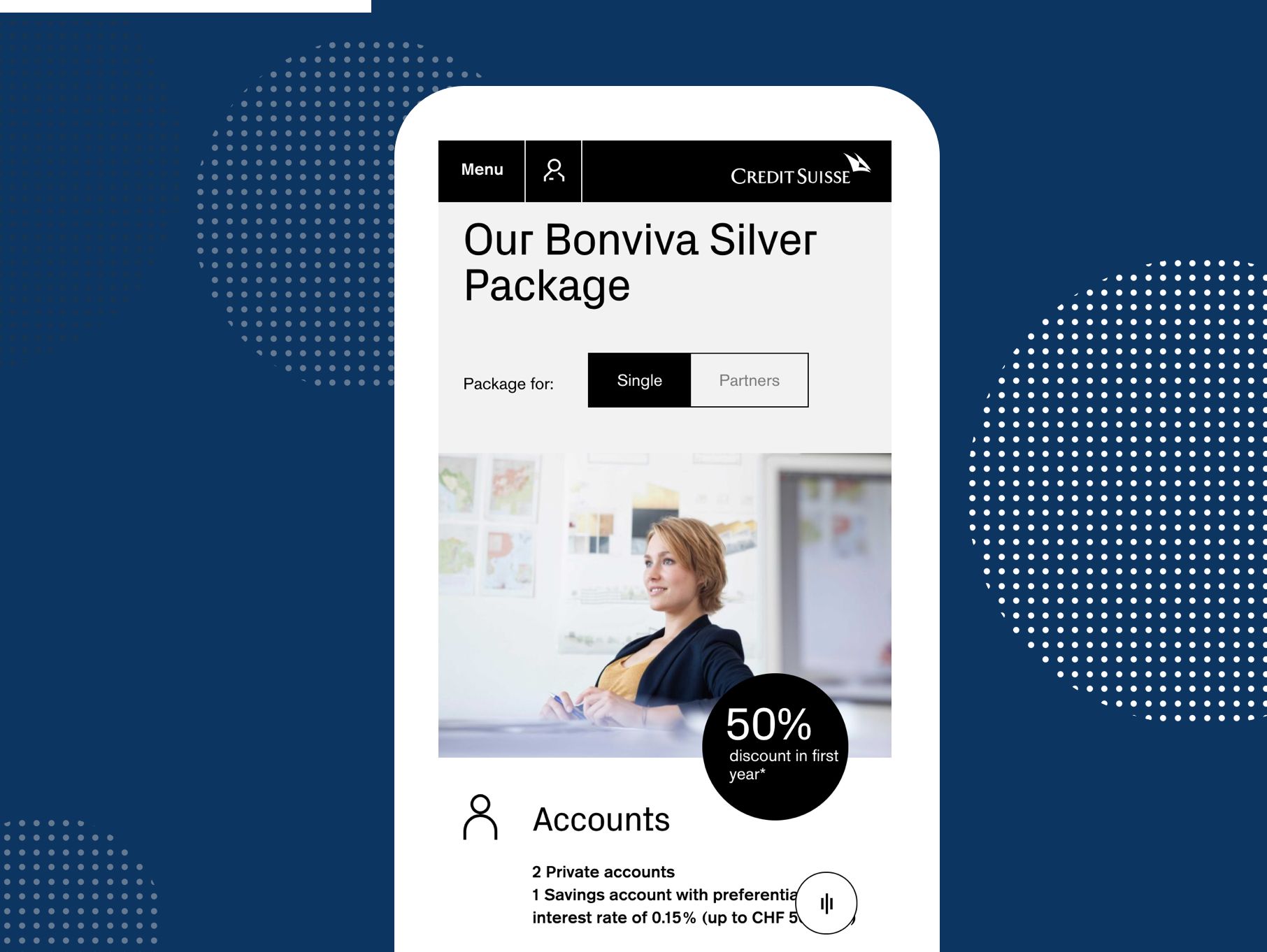 Credit Suisse - Mobile Ansicht: Our Bonviva Silver Package