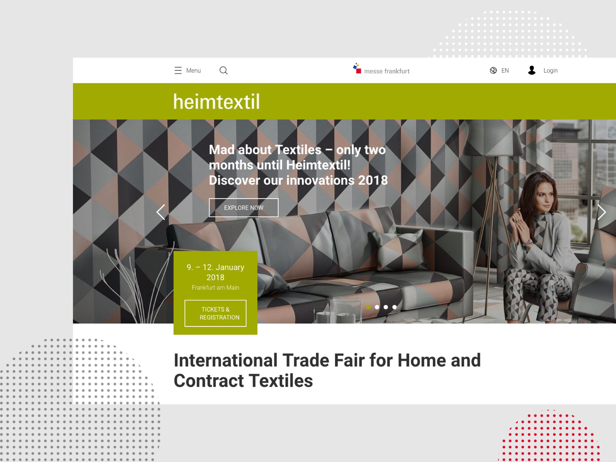 Messe Frankfurt - Ansicht Website: heimtextil 