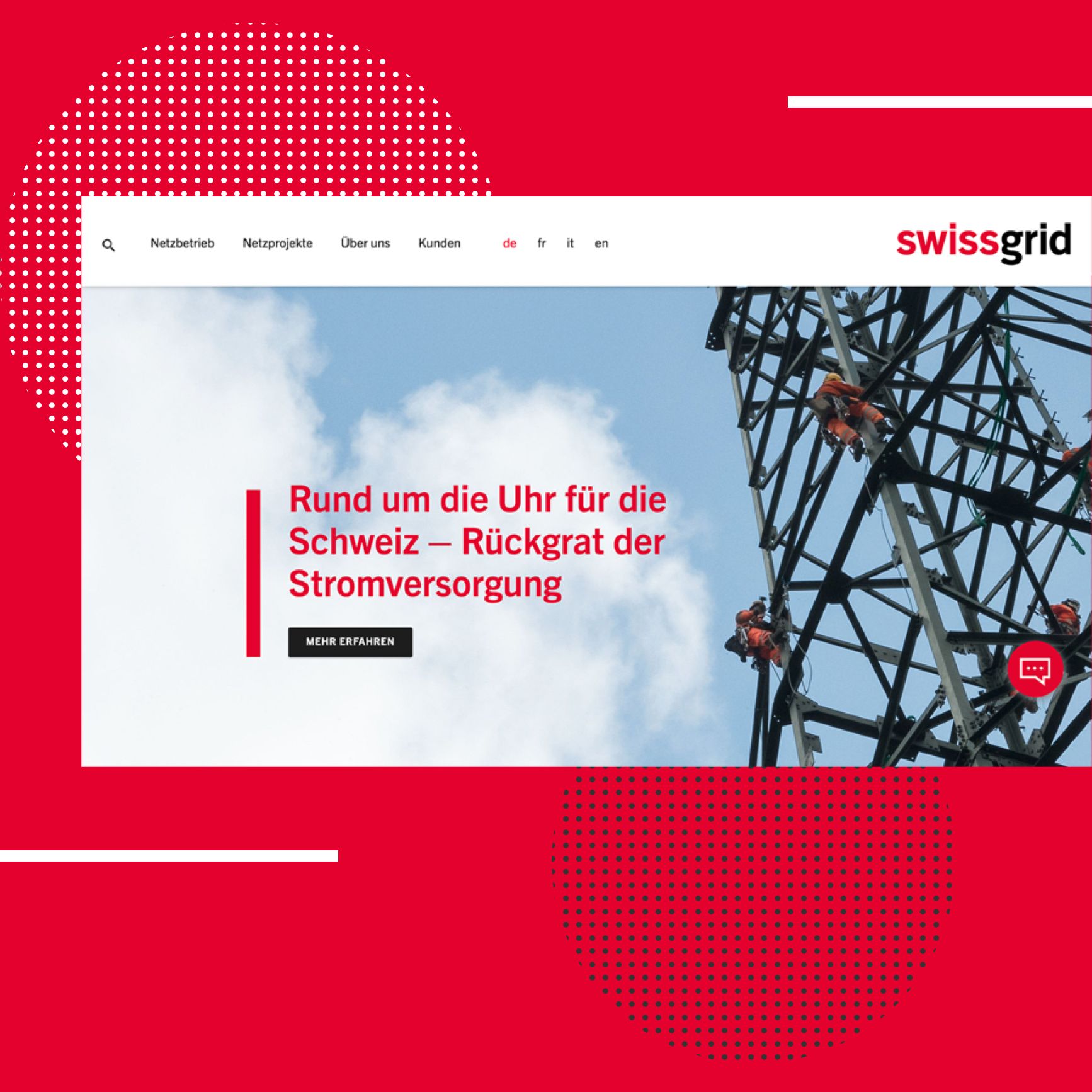 Swissgrid - Stagebild Hochspannungsmast