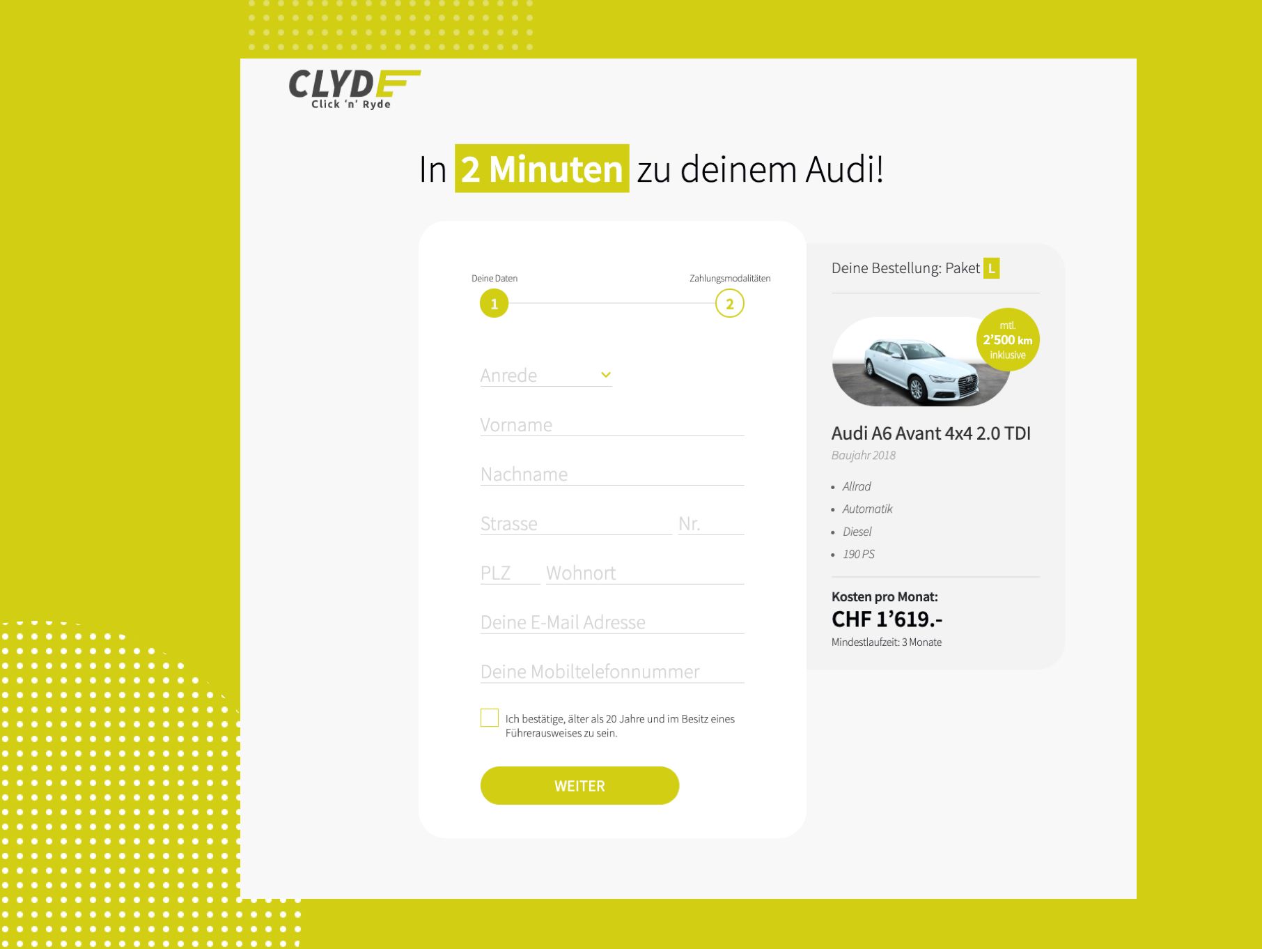 AMAG Clyde: Bestellprozess auf der neuen Online-Plattform 