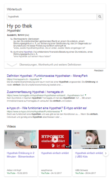 Suchergebnisse auf Google mit SEO Video Snippet