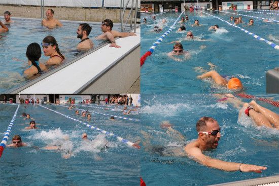 Namics beim Schwimmen während des Triathlons