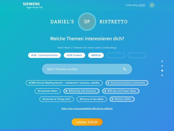 Merkle case study: Siemens Coffee Mug Dashboard