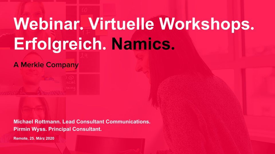 Einstiegsfolie des Webinars "Virtuelle Workshops"