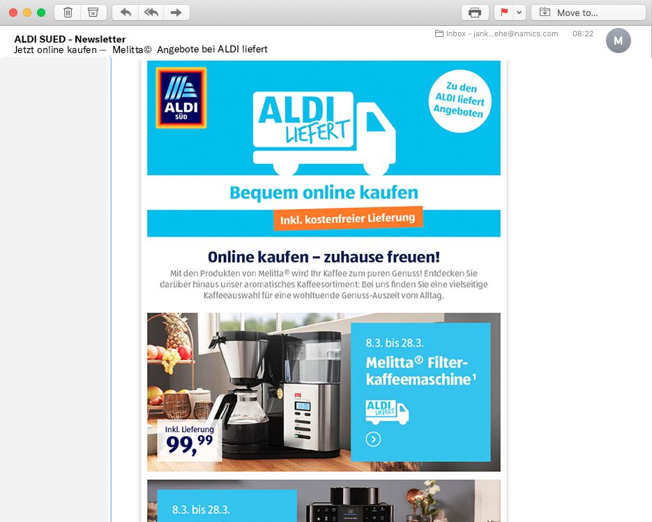 Aldi liefert Newsletter