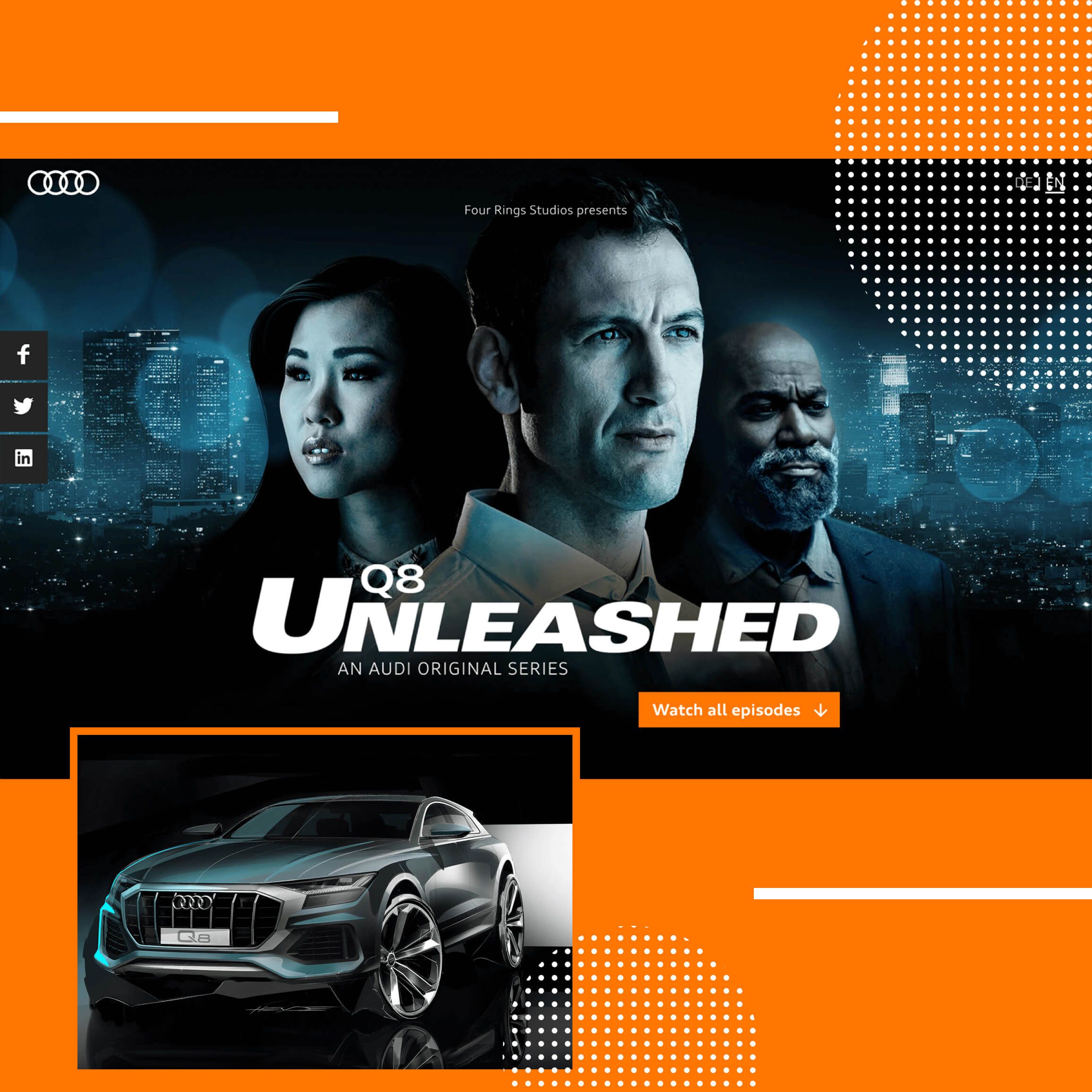 Einblicke in die Microsite der Audi Q8 Unleashed Kampagne