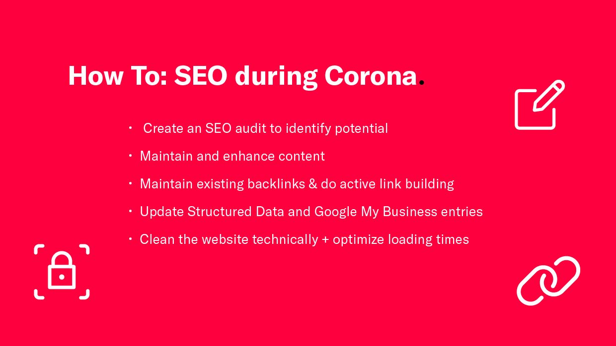 Our recommendations for SEO during Corona