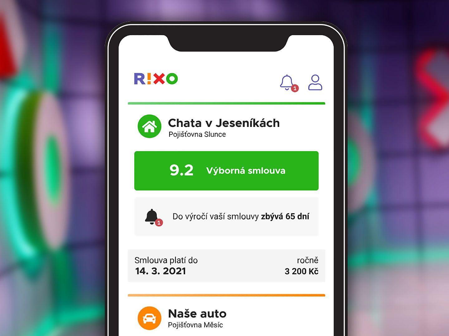 RIXO app screen