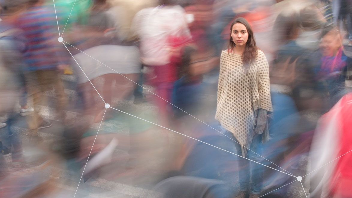 Women in a crowd