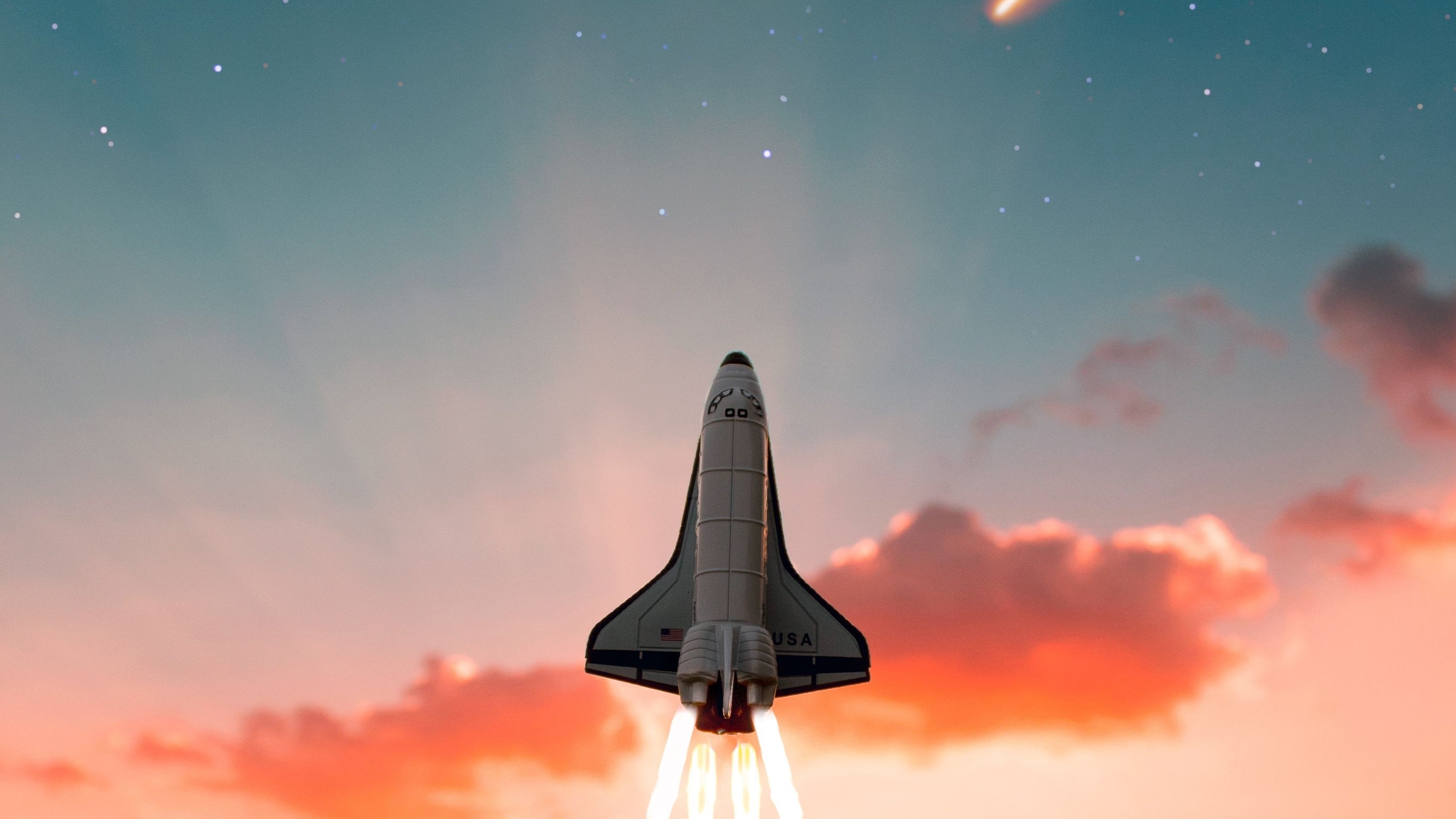 Picture showing rocket flying in the sky